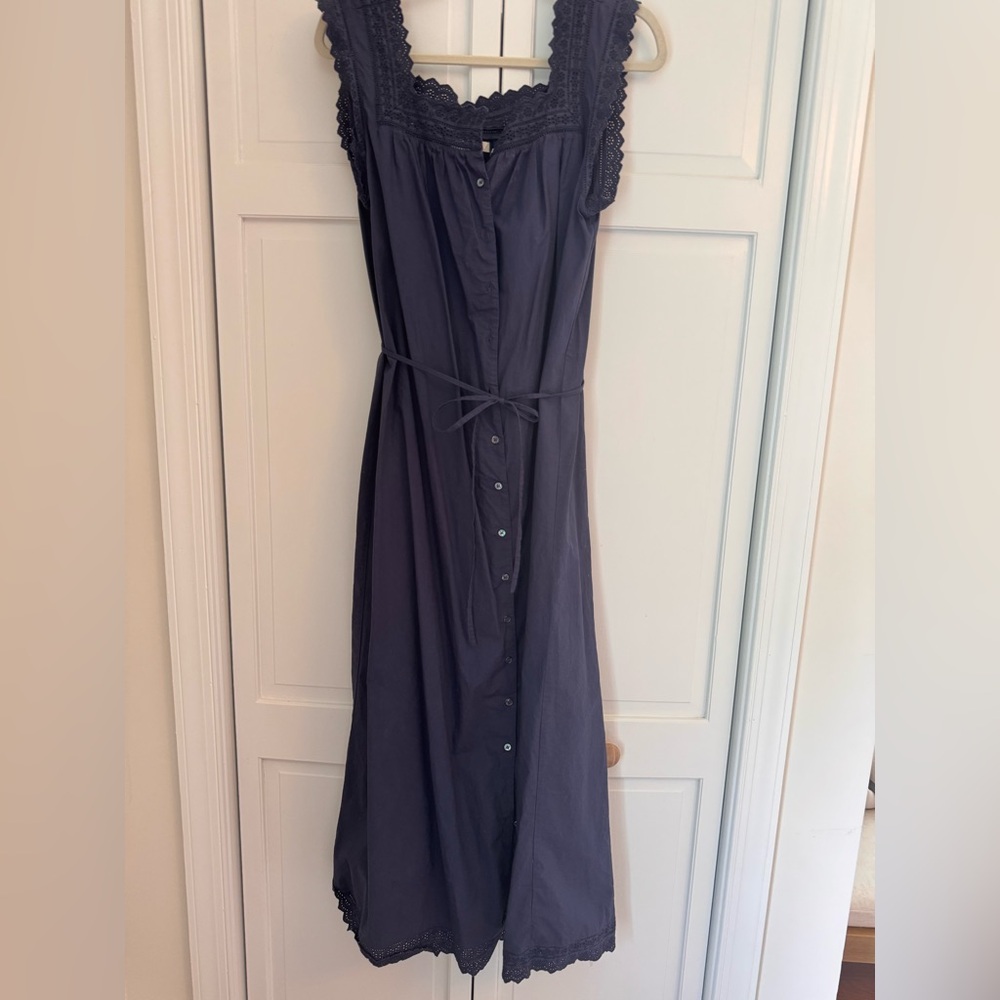 Doen long navy cotton sleeveless dress